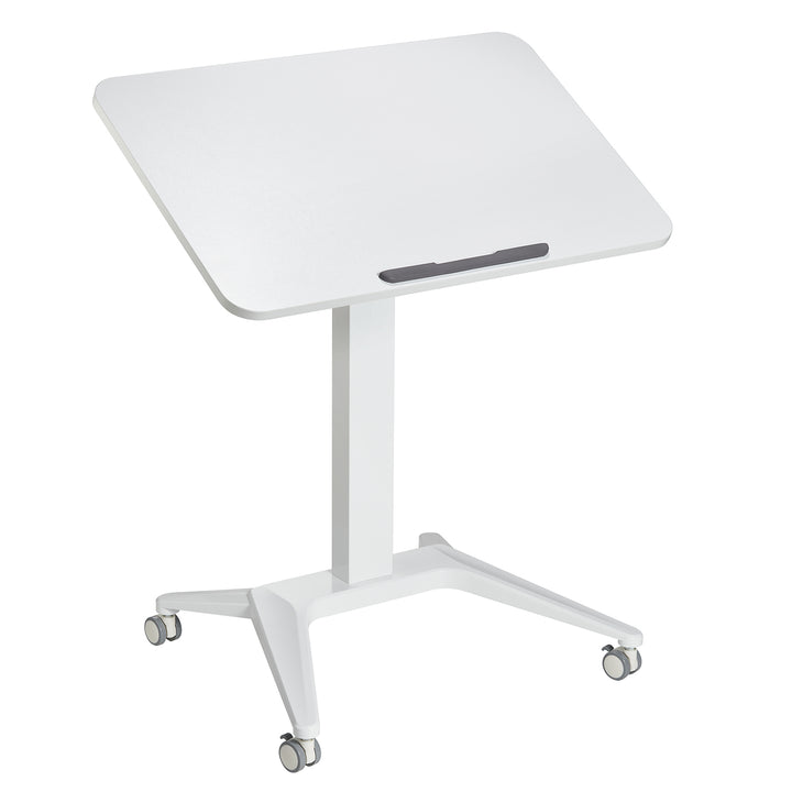 Mesa para portátil Maclean MC-453W, regulação pneumática em altura, 80 x 52 cm, 8 kg máx., 109 cm de altura, branca
