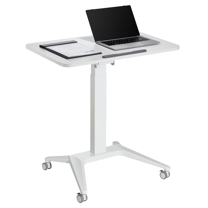 Mesa para portátil Maclean MC-453W, regulação pneumática em altura, 80 x 52 cm, 8 kg máx., 109 cm de altura, branca