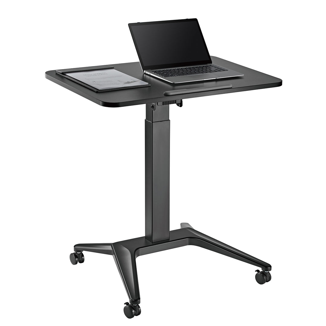 Mesa para portátil Maclean MC-453B, ajuste pneumático em altura, 80 x 52 cm, 8 kg máx., 109 cm de altura, preta