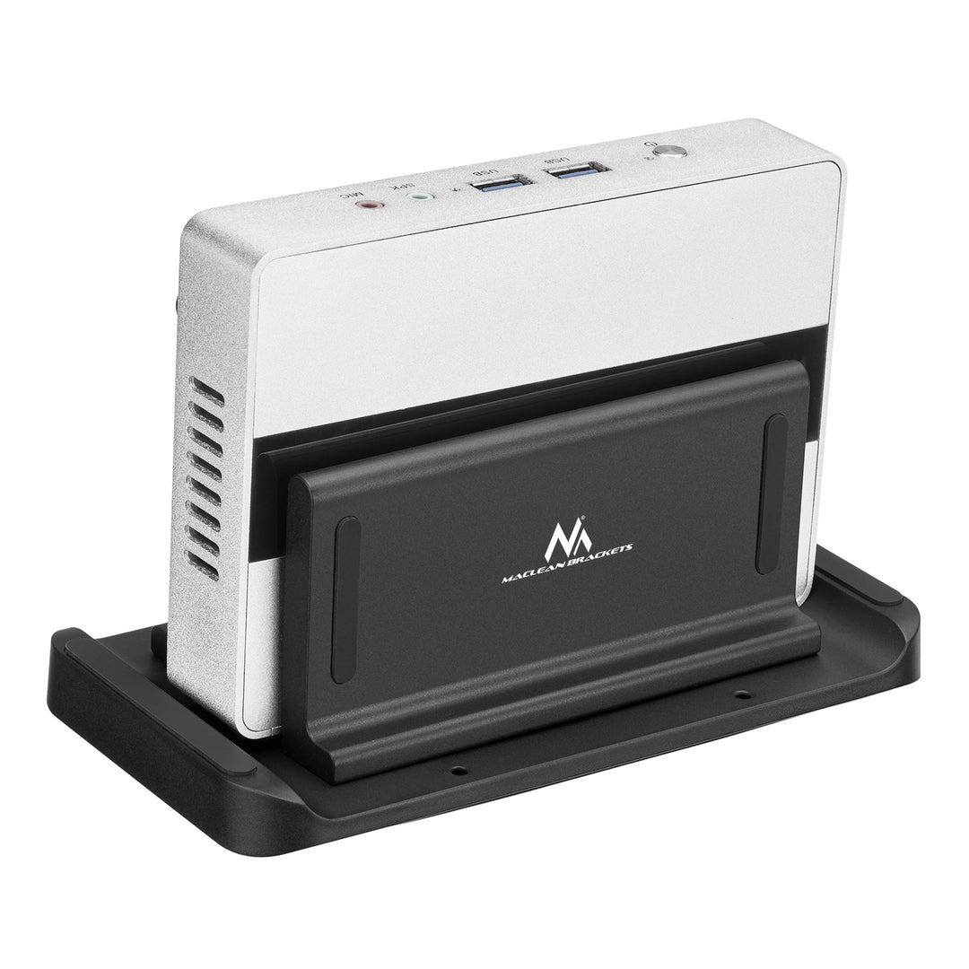 Suporte ajustável para terminal de PC/cliente fino Maclean MC-454, compatível com montagens VESA, independente, preto
