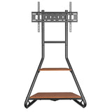 Suporte de TV de canto independente Maclean MC-455, estilo Bauhaus, prateleiras de madeira de dois níveis, máx. 40 kg, 37-75''