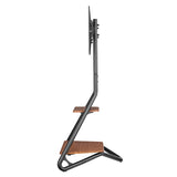 Suporte de TV de canto independente Maclean MC-455, estilo Bauhaus, prateleiras de madeira de dois níveis, máx. 40 kg, 37-75''