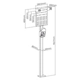 Maclean MCE456 Soporte Externo para Cargadores de Vehículos Eléctricos y PHEV, Acero, máx. 15 kg