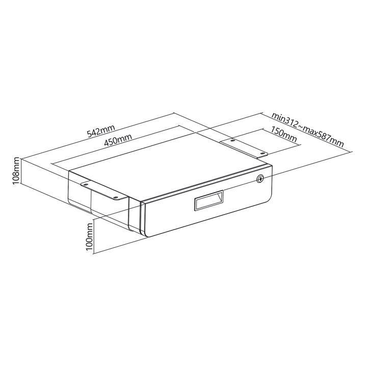 Organizador de gavetas ergonómico com fecho para secretária Maclean MC-461, preto, máx. 5 kg