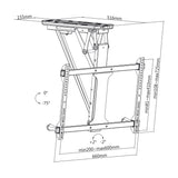 Maclean MC-880T - Suporte de TV elétrico inclinável (32-70") com controlo por aplicação, para tetos inclinados, inclui comando, até 35 kg, VESA 600 x 400 cm