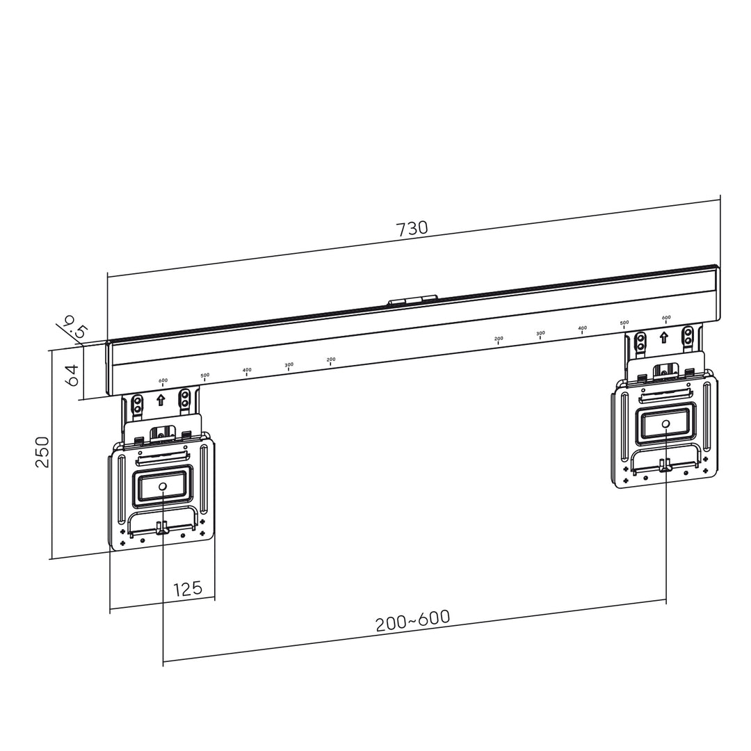 Suporte de parede ultrafino para TV Maclean MC-481, 37-80", VESA máx. 600x400