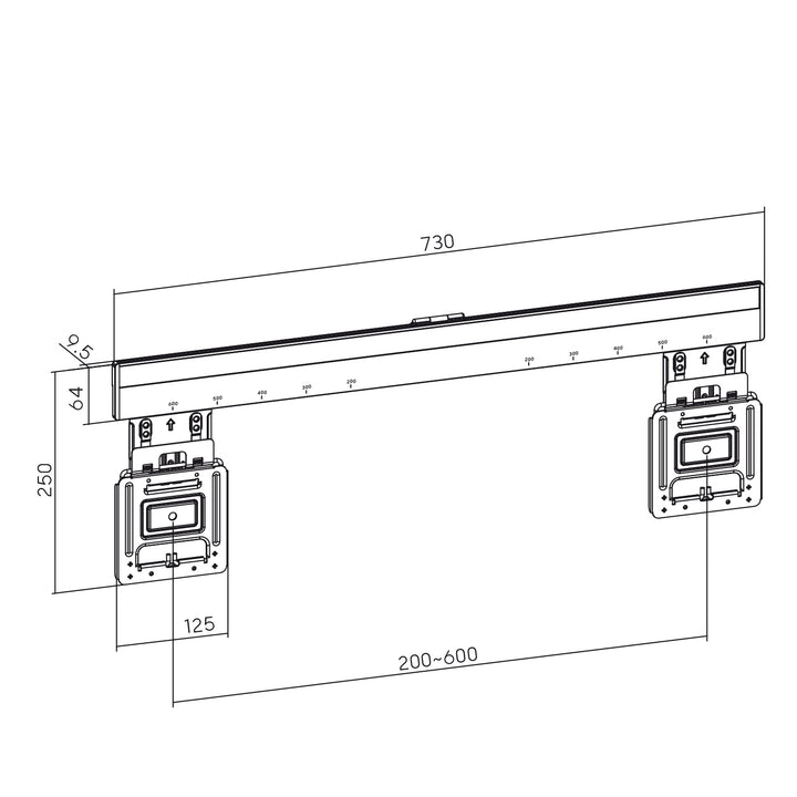 Suporte de parede ultrafino para TV Maclean MC-481, 37-80", VESA máx. 600x400