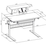 Ergo Office ER-483 Escritorio Infantil, Altura Regulable, Gris, max 40kg, 900x600mm
