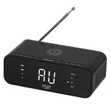 Adler AD 1192B Radio Despertador FM con Cargador Inalámbrico, Bluetooth