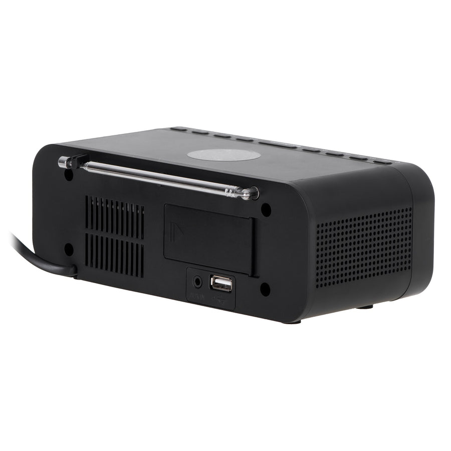 Adler AD 1192B Radio Despertador FM con Cargador Inalámbrico, Bluetooth