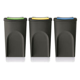Contentor de reciclagem Keden Sortibox 3x35L preto