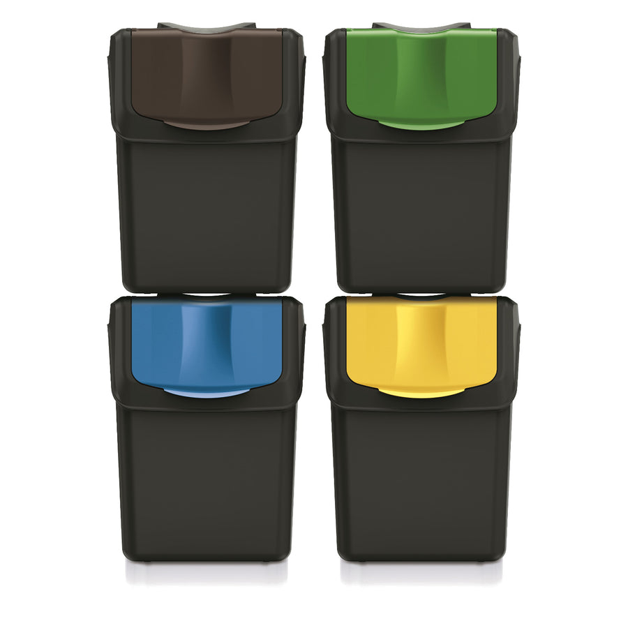 Keden SORTI BOX Conjunto de caixotes 4x20l Lixeiras - pretas