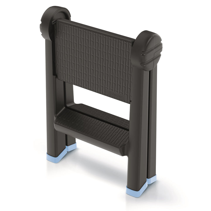 Escalera Keden Titan Escalera plegable con 2 peldaños Escalera de taller Cargable hasta 150kg plástico antideslizante 47x43x63 cm