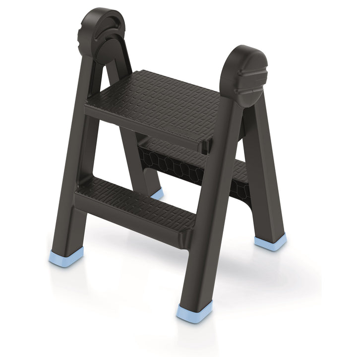 Escalera Keden Titan Escalera plegable con 2 peldaños Escalera de taller Cargable hasta 150kg plástico antideslizante 47x43x63 cm