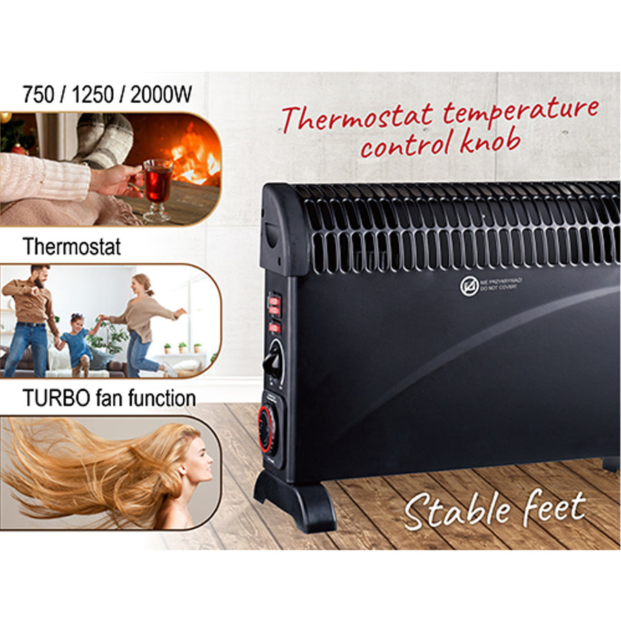 Radiador elétrico MESKO convector térmico preto