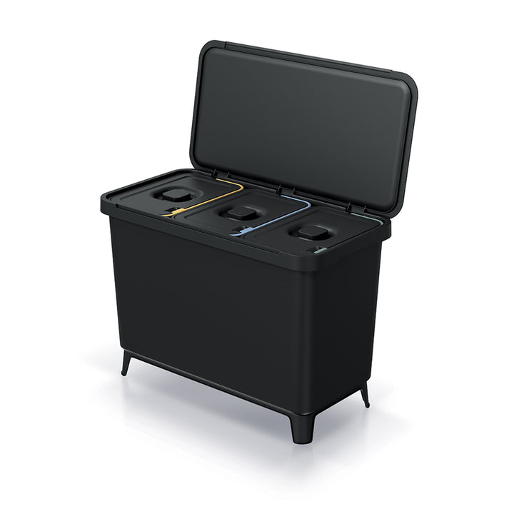 Papelera Keden SYSTEMA - reciclaje 3x10l negra