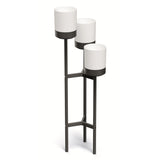 Bloomie Stand Florero Macetero de tres patas con 3 macetas 42 cm x 39,5 x 125 cm Marco metálico Blanco