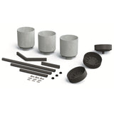 Vaso de flores de três pernas com 3 vasos 54cm x 49 x 80,5cm Estrutura metálica de cor concreto