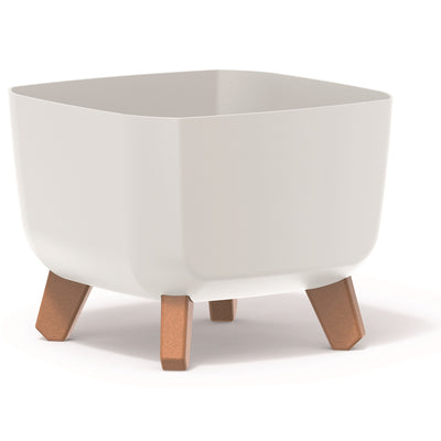 Vaso quadrado Prosperplast Gracia com pernas e encaixe branco