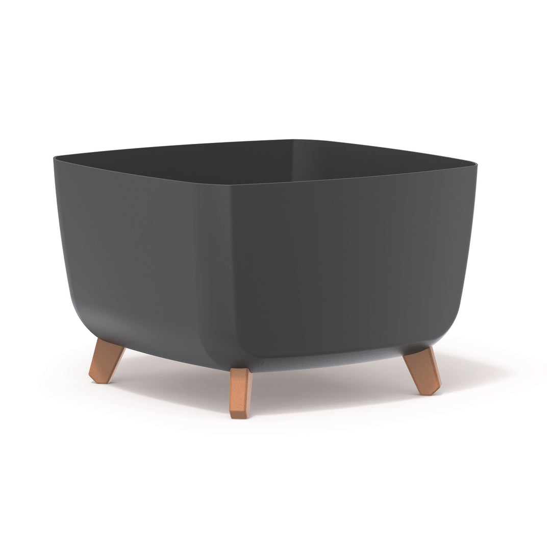 Vaso quadrado Prosperplast Gracia DGQL400-S433 com pernas e inserto - cor antracite