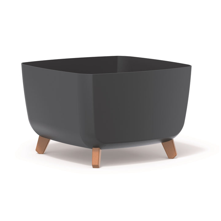 Vaso quadrado Prosperplast Gracia DGQL400-S433 com pernas e inserto - cor antracite