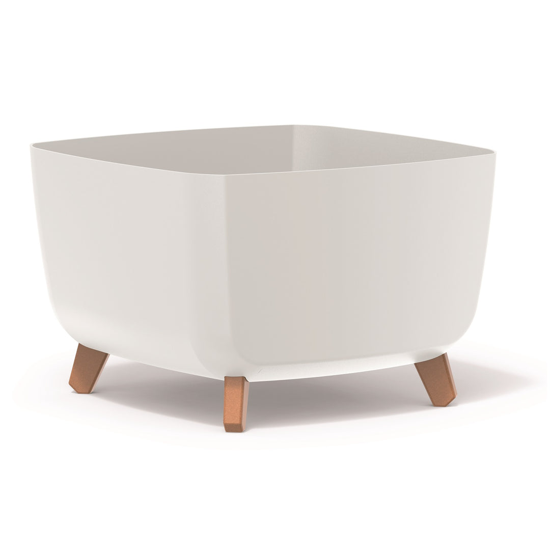 Vaso quadrado Prosperplast Gracia DGQL400-S449 com pernas e encaixe - branco