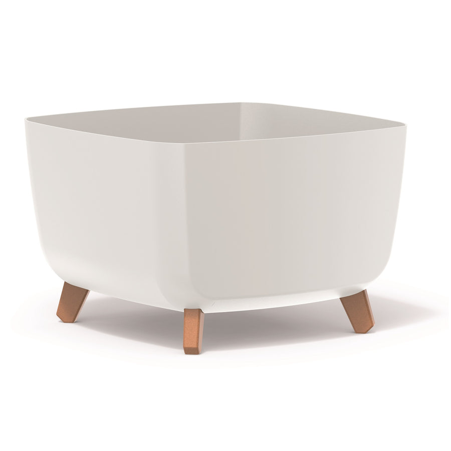 Vaso quadrado Prosperplast Gracia DGQL400-S449 com pernas e encaixe - branco