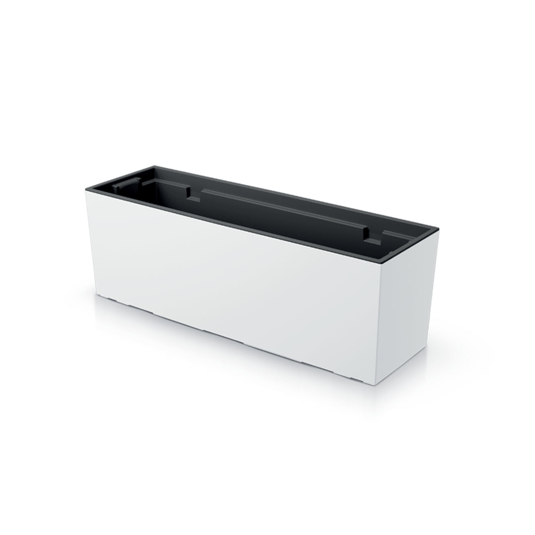 Plantador de caixa Prosperplast Urbi com plantador de vaso para plástico retangular interno e externo 77x23,5x24,6cm (branco)