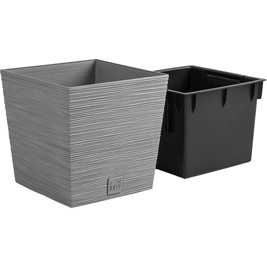 Prosperplast Furu Vaso baixo quadrado com inserção DFS240-422U - cor concreto (cinza)
