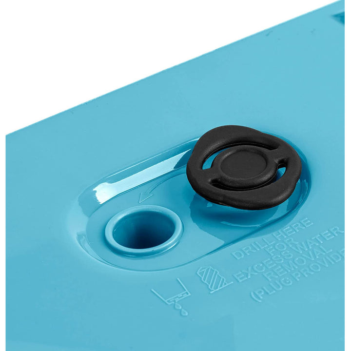 Plantadora quadrada baixa Prosperplast Furu com forro DFS240-5415C - cor azul escandinavo