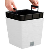 Pote baixo Prosperplast Furu Square com inserção DFS240-S449 - branco