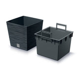 Prosperplast Furu Maceta cuadrada baja con inserto DFS300-S433 - color antracita