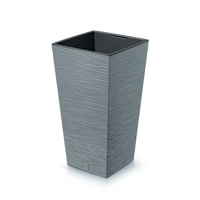 Vaso quadrado Prosperplast Furu com inserto DFSH300-422U - cor concreto (cinza)