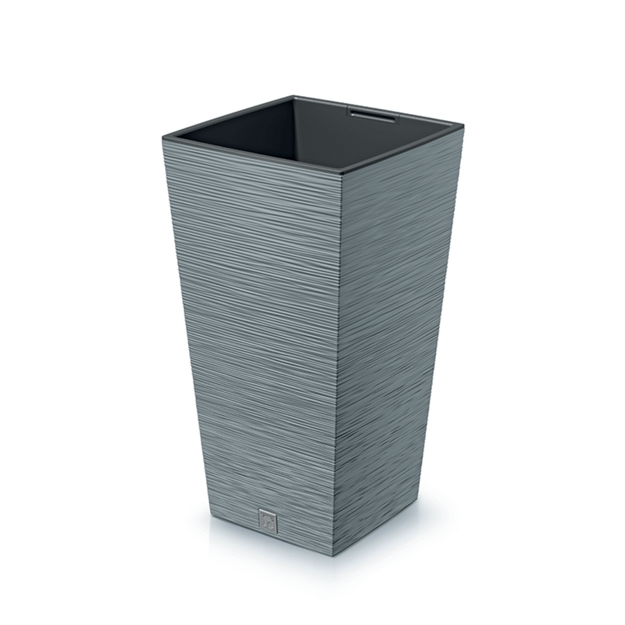 Vaso quadrado Prosperplast Furu com inserto DFSH350-422U - cor concreto (cinza)