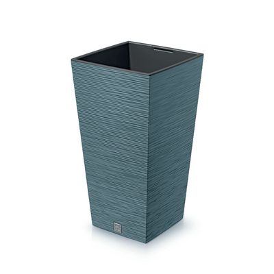 Prosperplast Furu Maceta cuadrada con inserto DFSH350-5415C - Color azul escandinavo
