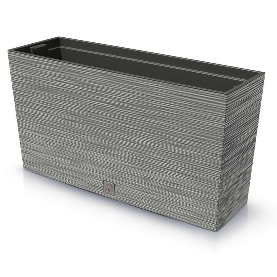 Prosperplast Furu Case Meia Floreira com Vaso Floreira com Vaso para Plantas de Interior e Exterior Plástico Resistente Retangular 77x23,5x40,6cm (Concreto)