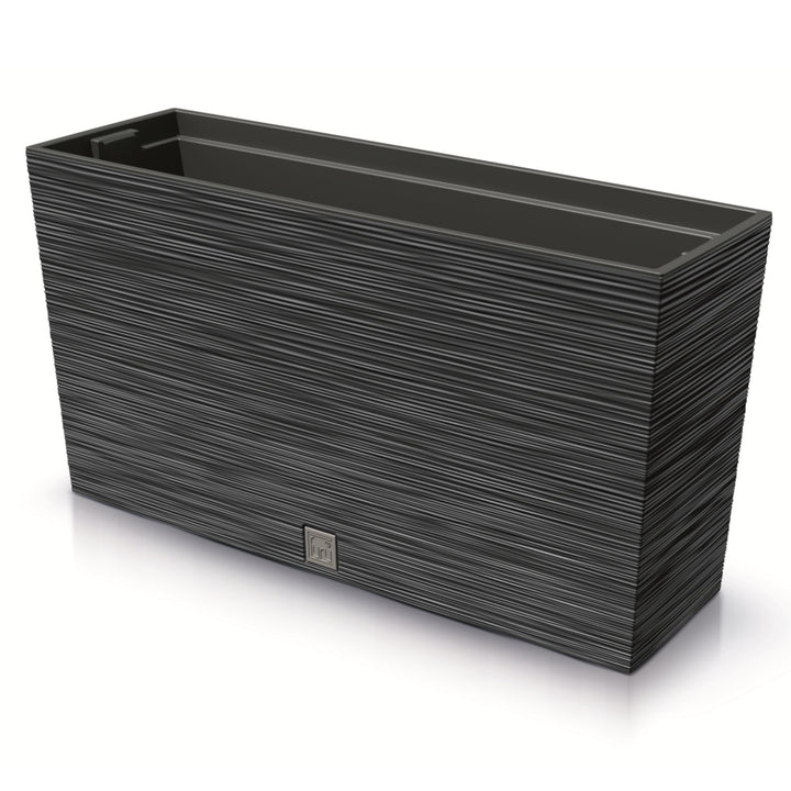 Prosperplast Furu Case Meia Floreira com Vaso Floreira com Vaso para Plantas de Interior e Exterior Plástico Resistente Retangular 77x23,5x40,6cm (Antracite)