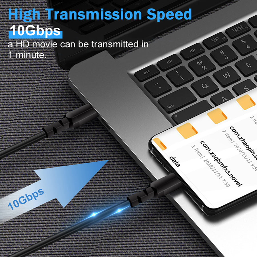 Cabo Maclean MCE492 2 x USB-C 100W Compatível com transferência de dados PD até 10Gbps 5A Preto Comprimento 2m