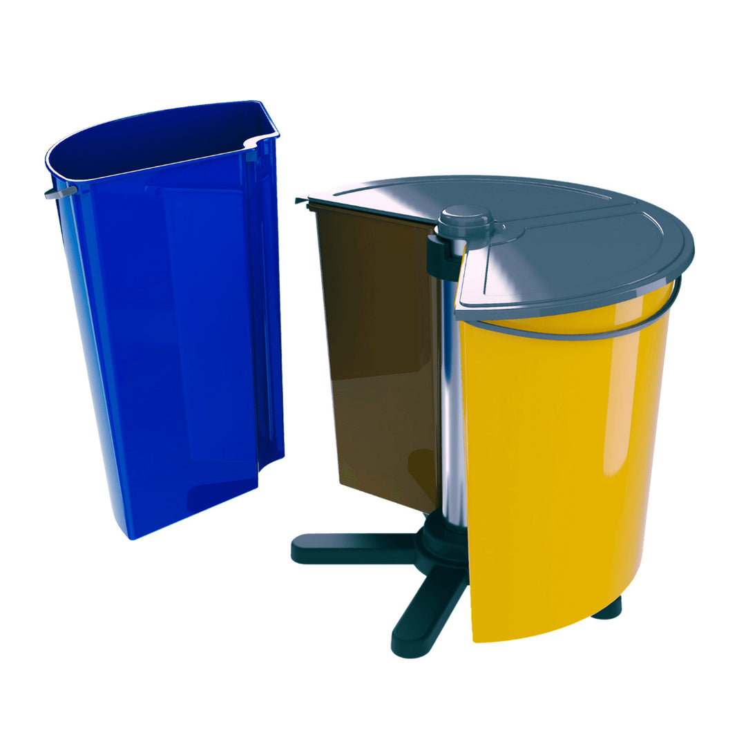 ECOBIN + cubo giratorio para separación de residuos con tapa