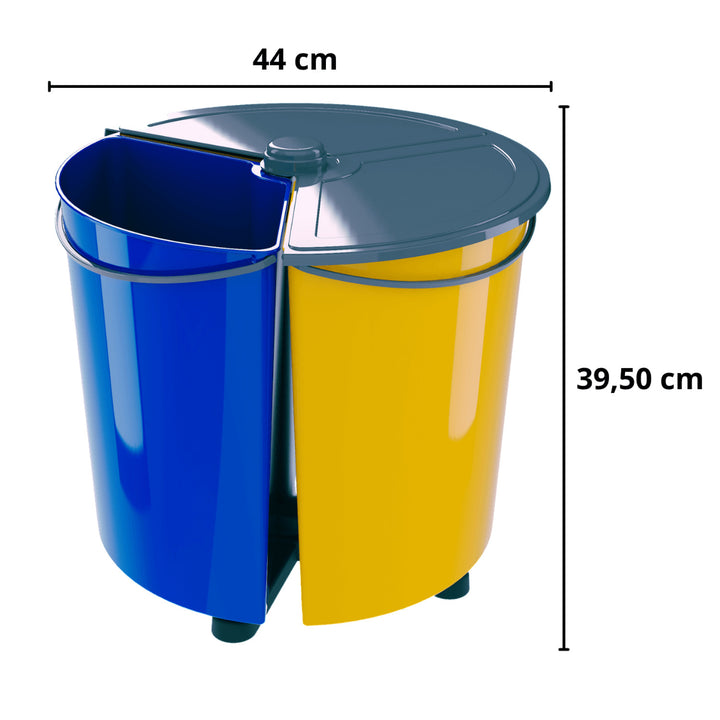 ECOBIN + cubo giratorio para separación de residuos con tapa