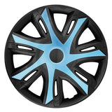 Calotas NRM N-Power para jantes de aço Conjunto de 4 guarnições de roda em dois tons para plástico ABS de veículo KFZ (azul/preto, 14")