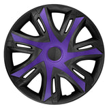 Tapacubos NRM N-Power para Llantas de Acero Embellecedores de Rueda Bicolor Juego de 4 para Vehículo KFZ Plástico ABS (Morado/negro, 14")