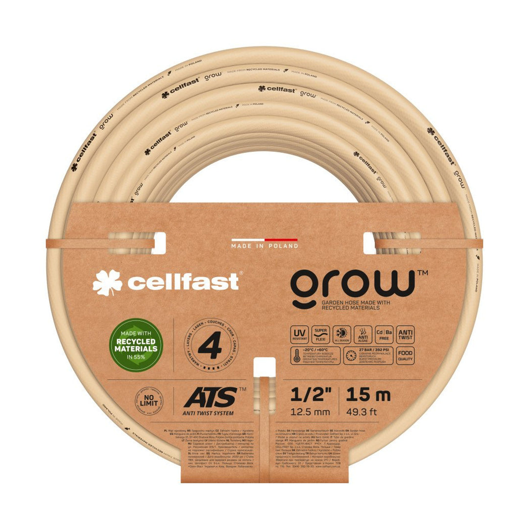 Mangueira de jardim CELLFAST GROW Mangueira de 4 camadas 13-500 1/2" 15m