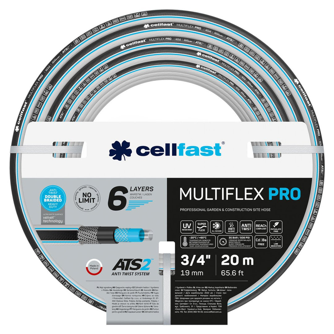 CELLFAST 13-820 MULTIFLEX PRO ATS2 3/4" mangueira de jardim 20m 6 camadas