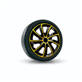 NRM STIG Extra Tapacubos para Llantas de Acero Embellecedores de Rueda Bicolor Juego de 4 para Vehículo KFZ Plástico ABS (Dorado/Negro, 13")