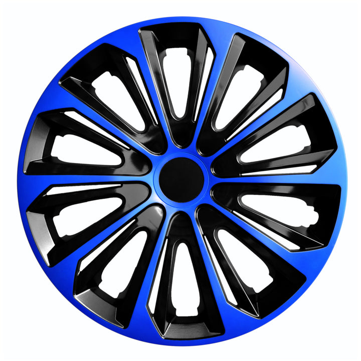 NRM STRONG DUO Tapacubos para Llantas de Acero Embellecedores de Rueda de Dos Tonos Juego de 4 para Vehículo KFZ Plástico ABS Plástico ABS (Azul/Negro 15")