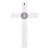 Cruz de madeira de São Bento Pendente Cruz com Símbolo da Paixão (Branco, 18x10x1,8cm)