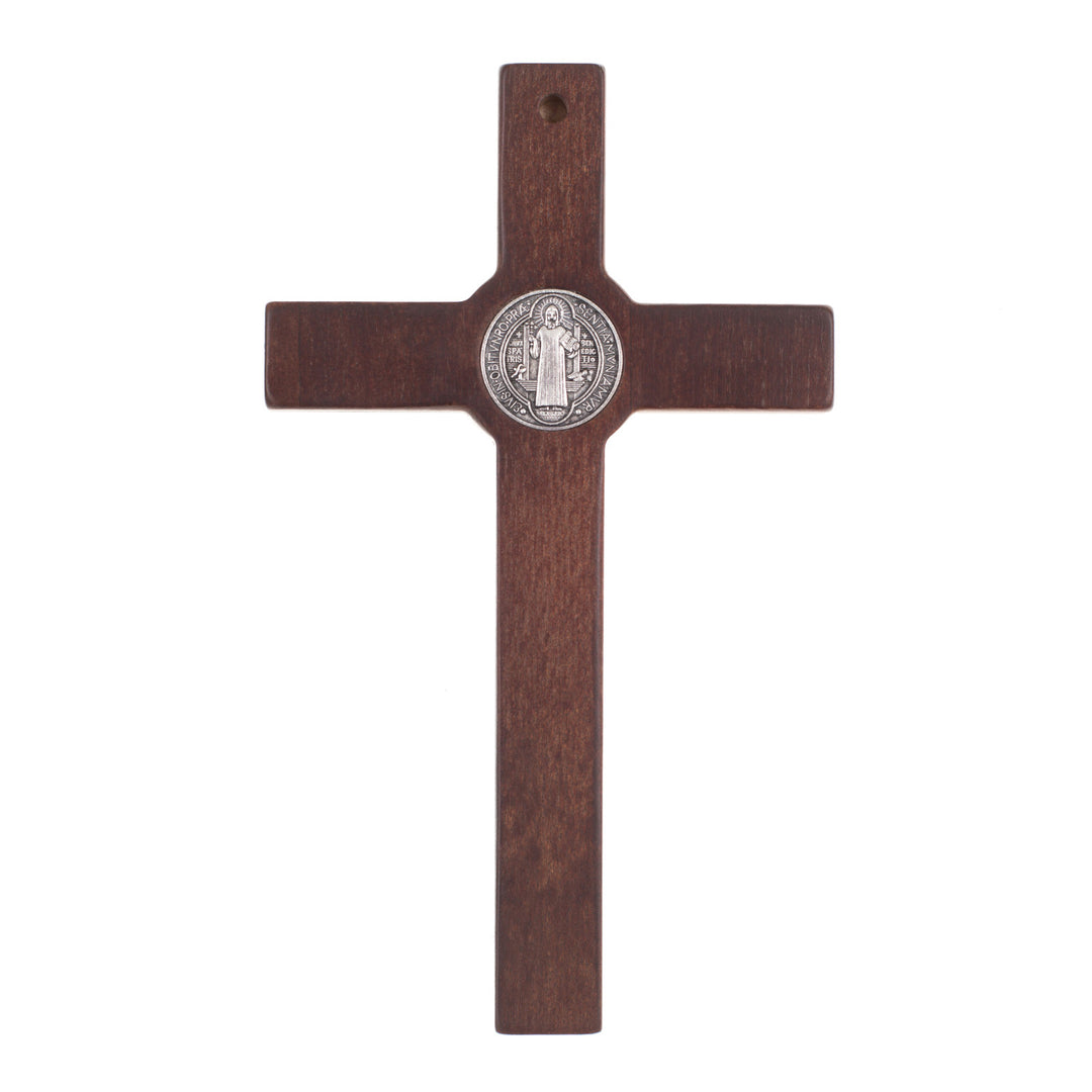 Cruz de madeira de São Bento Pendente Cruz com Símbolo da Paixão (Castanho, 22x12x1,8cm)