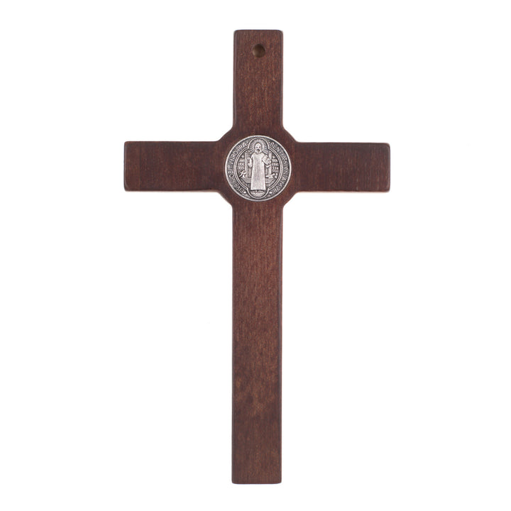 Cruz de madeira de São Bento Pendente Cruz com Símbolo da Paixão (Castanho, 22x12x1,8cm)