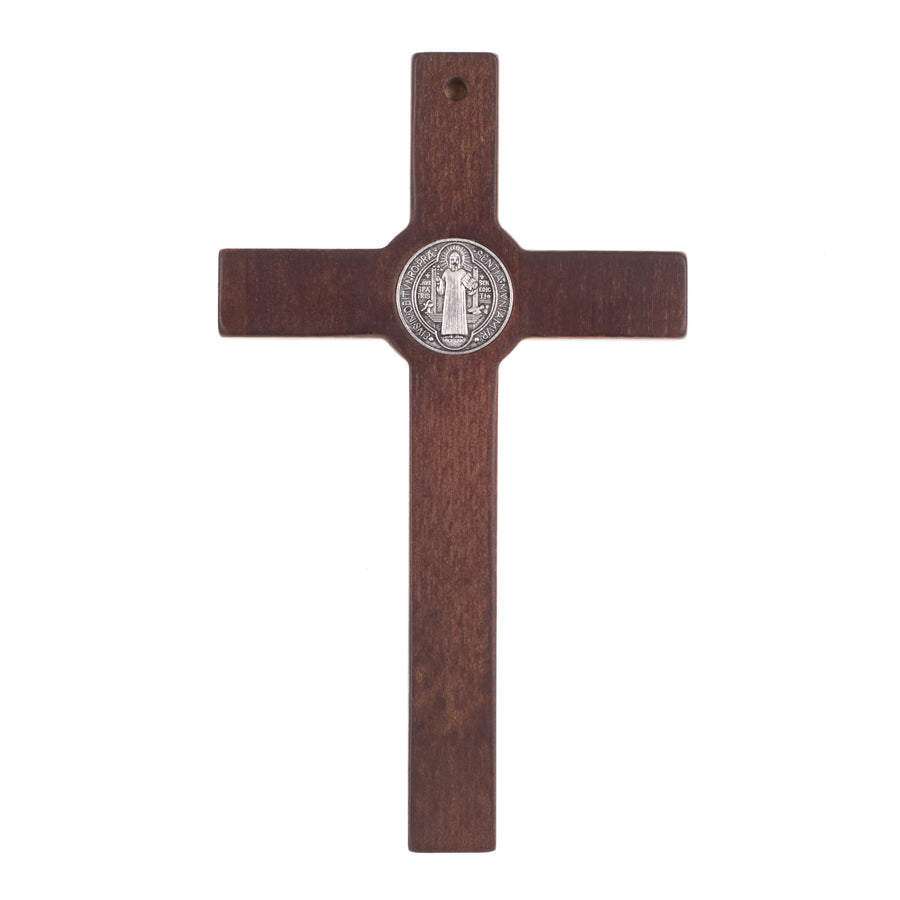 Cruz de madeira de São Bento Pendente Cruz com Símbolo da Paixão (Castanho, 22x12x1,8cm)